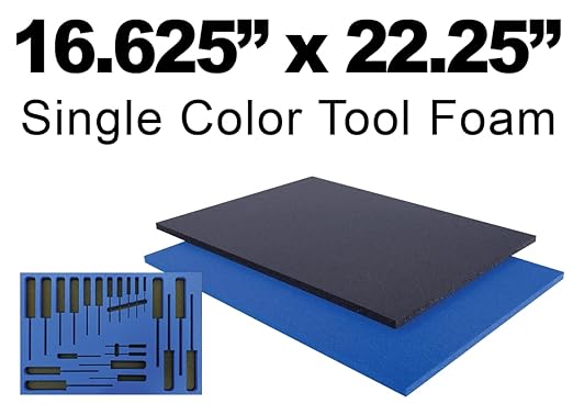 5S LEAN TOOL BOX FOAM ORGANIZERS 1/2 INCH THICK (1 PIECE) (16.625" x 22.25" Blue)
