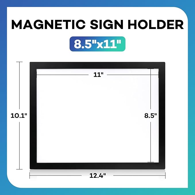 YixangDD 4 Pack Magnetic Sign Holder 8.5 x 11, Self-Adhesive Magnetic Wall Mount Sign Holder, Magnetic Document Holder for Wall Window Office Poster Store