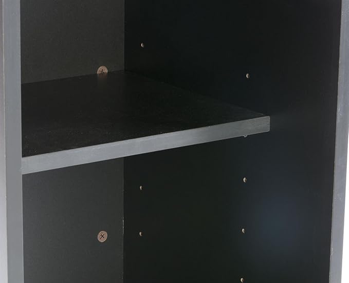 Rolling Wood Podium, 44"H, Locking Wheels, 2 Shelf Open Cabinet, Top Surface with Lip (Black)