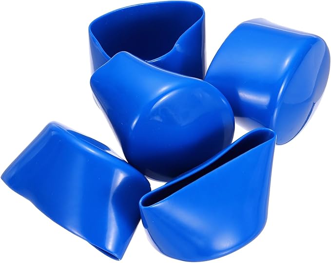 uxcell 5pcs Rubber End Caps 55mm(2.2 Inch) ID Vinyl PVC Round Tube Bolt Cap Cover Screw Thread Protectors Blue
