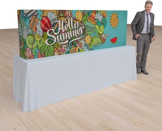 Vispronet Pop-Up Tension Fabric Trade Show Display Booth Frames (7.4ft x 2.5ft)