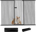Lumizone Extra Tall Cat Gate 55.12" High Pressure Mounted Extra Wide 2025 New (17 Sizes) 1.37" Gap No Drilling Auto-Close One-Handed Operation Tall Pet Gate for Dogs(Black, 55.12" H x 84.45"-88.57" W)