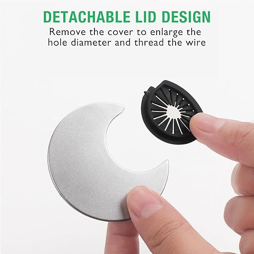 5 Pcs Desk Grommet 3-1/8" / 80 mm, Desk Cord Hole Cover, Cable Grommet ABS Plastic, Desk Hole Grommet for Home & Office Pc, Detachable Cable Cord Organizer-Silver Sand