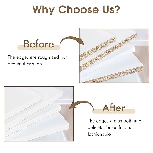 BEVTEE Club Melamine Edge Banding, 1.5 inch x 50ft Wood Veneer Roll Pre-glued, Flexible Melamine Iron-on Veneer Edge Band for Plywood & Furniture Edging, for Cabinet Repair & Furniture Restoration