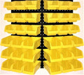 WALLPEG 36 Pack Pegboard Bin Kit – 18 Medium & 18 Large Yellow Peg Board Storage Bins | Parts Organizer for Garage, Workshop, Craft Room, Office & Workbench | Pegboard Accessory Organier | MADE IN USA