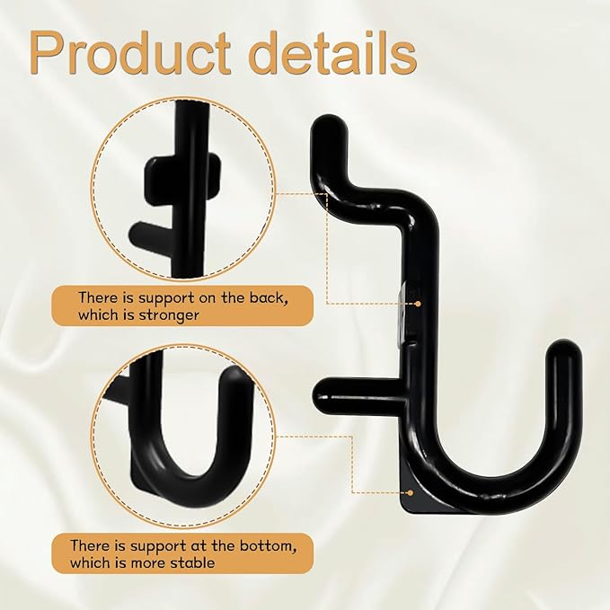 100PCS Pegboard Hooks Plastic Peg Board J Hooks for Hanging Black Pegboard Hooks J Hook Accessories, for 1/4" Pegboards DD017-100