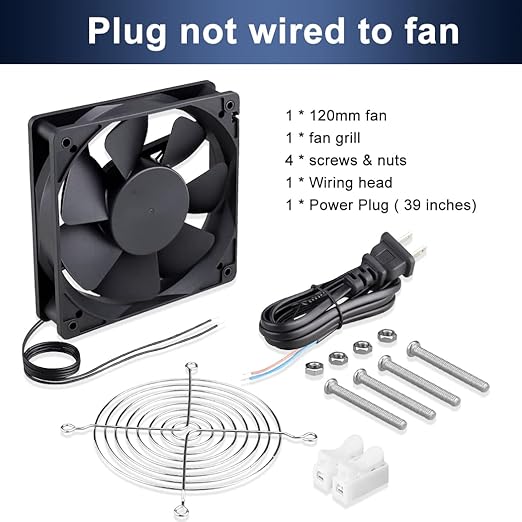 Wathai EC 120mm x 25mm Ball DIY Cooling Ventilation Exhaust Fan 110V 115V 120V 220V 240V AC Axial Case Muffin Fan