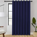 ChrisDowa Room Divider Curtain 90 Inches Long, Wide Blackout Sliding Door Curtain for Bedroom, Room Darkening Privacy Window Curtain for Patio Door (1 Panel Set, Navy Blue, 100 x 90 Inch)