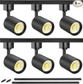 VANoopee 6-Light LED Track Lighting Kit with 6.6FT H Type Track Rails, Dimmable Track Light Heads Bright Ceiling Spotlight Fixture for Kitchen Accent Art, 3000K Warm White, No Flicker 10W 800lm Black