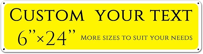 Custom Signs Outdoor Metal, Personalized Street Sign,Aluminum Weatherproof Metal Sign Multiple Sizes, doorplate, guide sign, night visibility, Business, Workplace, Home, Delivery Signs(6 * 24 Inch)