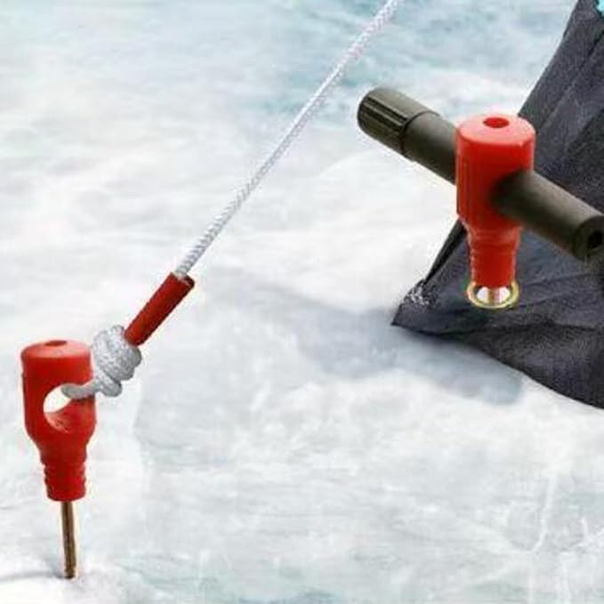 4X Tent Stakes Ice Fishing Shelter Nails Universal Accessories Windproof Ice Anchors Tent Nails for Canopies Outdoor Winter