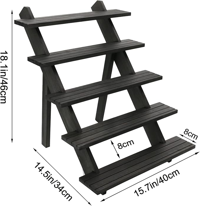 101pcs 5-Tier Wood Earring Display Stand, Retail Display Riser Earring, Ring Holder Stand, Removable Countertop Small Merchandise Display Stand with 100 Pcs Earring Card (Brown color)