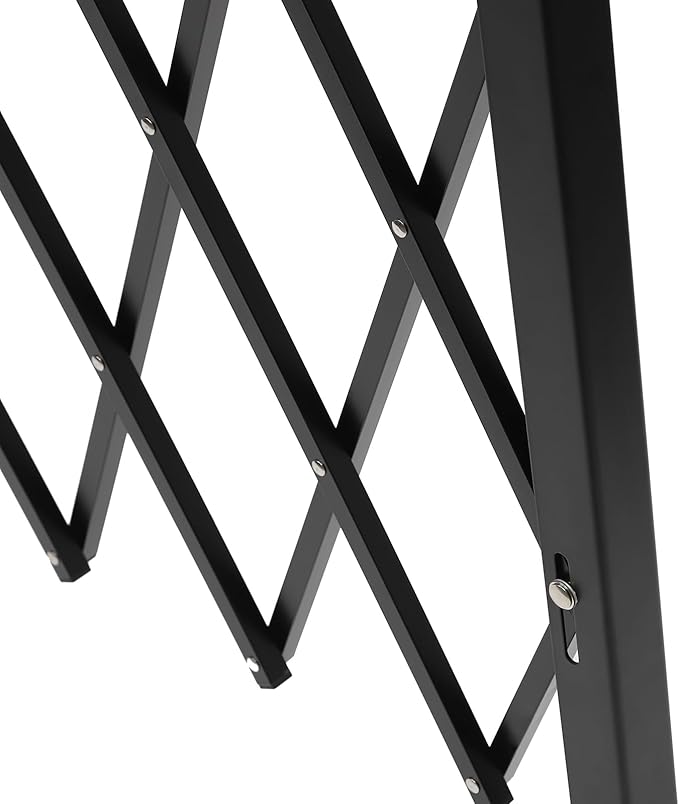 Single Folding Security Gate 4.27'H x5.91'W Iron Accordion Security Gate Flexible Expanding Security Gate 180° Rolling Barricade Scissor Door with Padlock for Entry Security, Garage, Warehouse