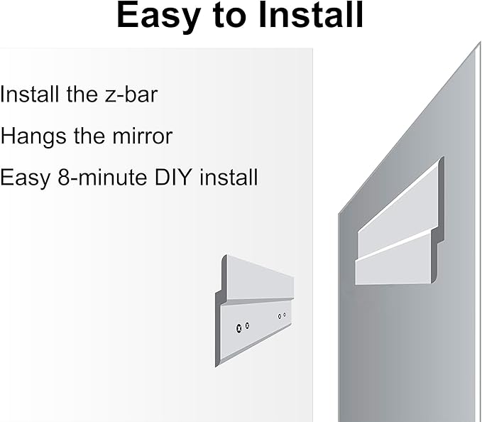 Ruomeng Frameless Mirror for Wall, 30x30 Inch Bathroom Vanity Mirror Farmhouse, Rectangle Mirror with Beveled Edge, Tempered Glass, Hangs Horizontally or Vertically