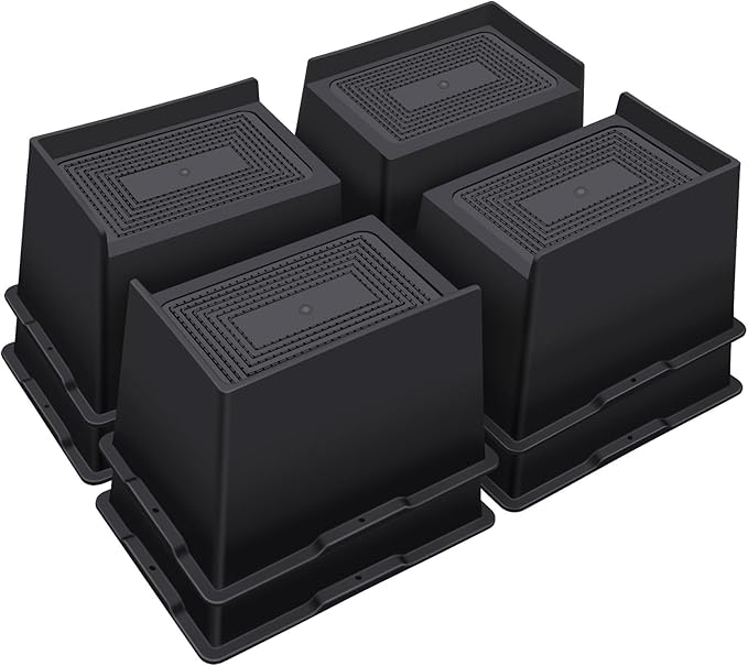 Bed Risers 5 Inch Heavy Duty,Oversized Couch Risers, Extra Wide Furniture Risers for Sofa Table Desk Headboard Chair Lifting,Rectangle Risering Blocks Support 6000 lbs(8 Pack Black)