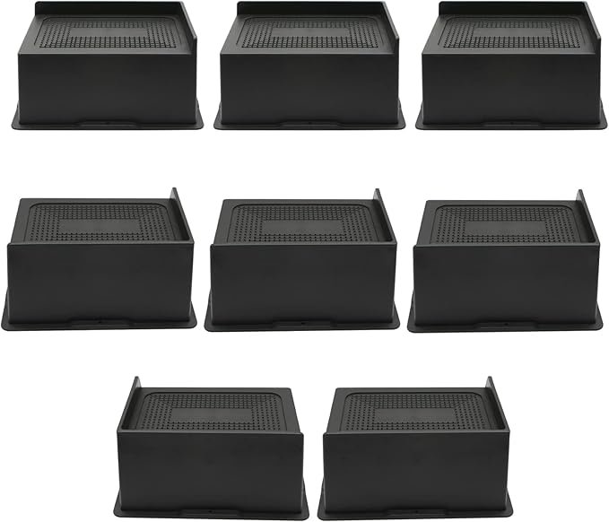 Bed Risers 3 Inch Heavy Duty, Oversized Furnitures Risers 3 inch Support 6000 lbs, Bed Table Rising Blocks, Fits for Couch, Sofa, Chair, Furniture Lifts (6 Inch Black 8 Pack)