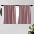 KGORGE Bathroom Window Curtains 45 inches Long, Privacy Energy Efficiency Blackout Room Darkening Curtains & Drapes for Kitchen Bedroom Dining Room, W34 x L45 inches, Dusty Rose, 2 Panels