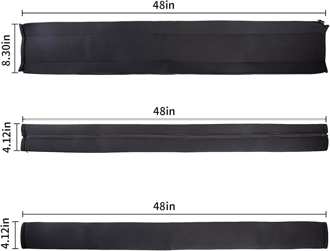 2PCS 48-Inch Trolling Motor Cable Sleeve,Zippered Rigging Sleeve,Made of Neoprene Thick Trolling Motor Sleeve,Great for Cover Wire and Extension Cords, Organized Cable Management (Black)