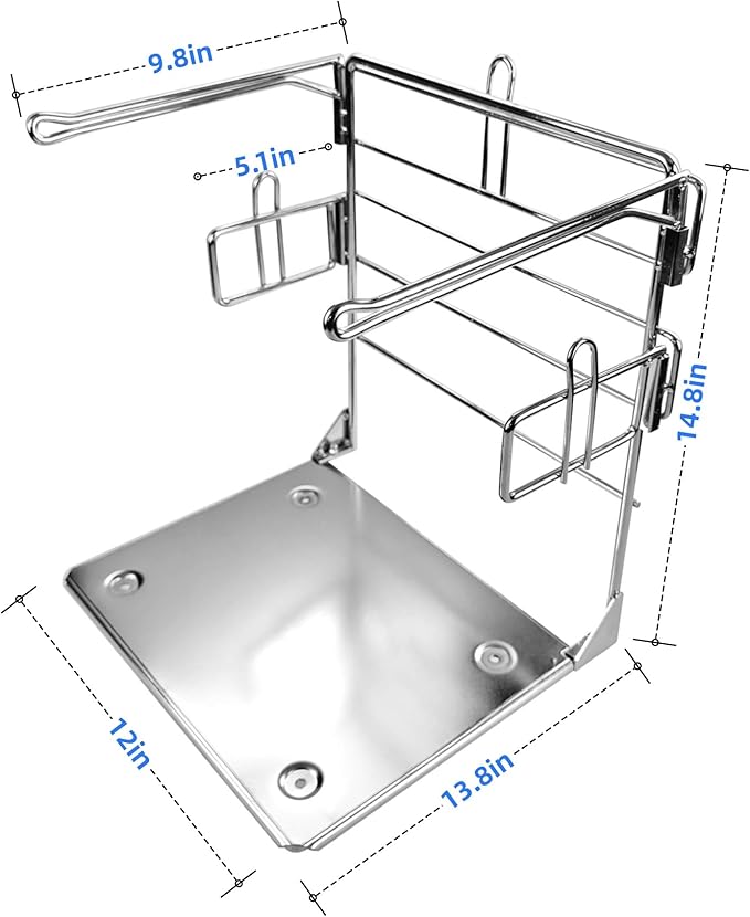 CozyNova Stainless Steel Grocery Bag Holder - Detachable Organizer for Plastic Bags - Perfect for Grocery Store, Farmers Market, and Business Use - Durable and Stylish Metal Shopping Bag Holder.