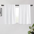 KGORGE 45 inch Curtains for Small Window, Privacy Room Darkening Drapes Thermal Insulation Noise Reducing Curtains for Living Room Kitchen, Rod Pocket, W52 x L45 inches, White, 2 Panels