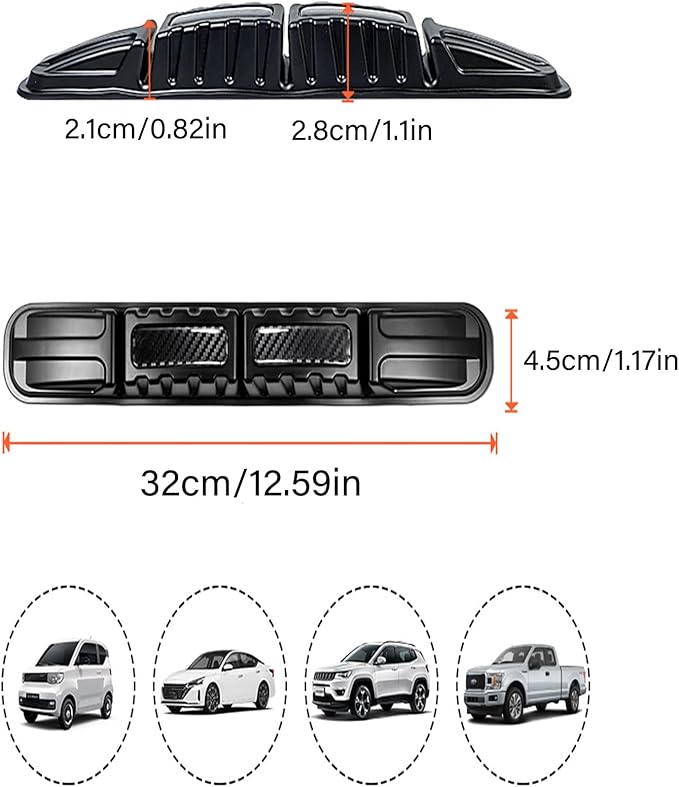 Anti-Collision Patch Car Bumper Protector Trim Universal Anti-Scratch Strip for Front and Rear Bumpersper (Black Carbon Fiber Pattern, 2-Pack)