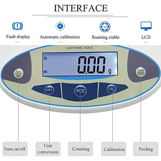 CGOLDENWALL Lab Scale 20kgx0.1g Digital Precision Scale Electronic Balance Laboratory Weighing Industrial Scale Kitchen Counting Scale Scientific Scale Calibrated (20kg, 0.1g)