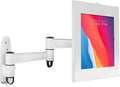 Mount-It! Anti-Theft Tablet Kiosk Wall Mount Compatible with iPad 10, 9, 8, Pro 10.5, Air 10.5, Locking Kiosk for iPad, Lockable Secure Steel Full Motion Arm Wall Mounted Enclosure, White