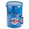 MirOil 6 Gallon Blue Oil Grease Bucket & Filter Pot – Steel Fryer Container w/Lid Lock & Clip, Food Grade Interior Coating - Hot Grease Collection Pot for Disposal Under Drain Valves – Model #30L