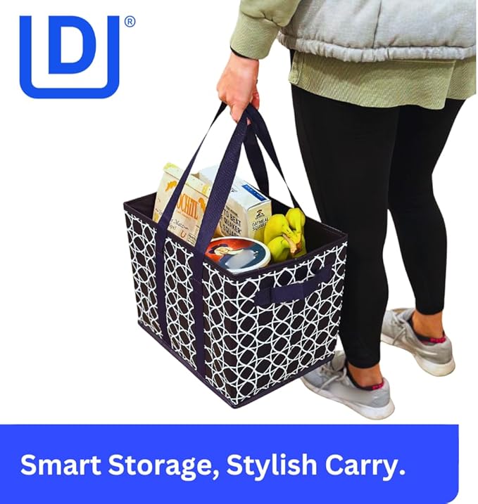 DURASACK Grocery Tote 3-Pack All-Purpose Collapsible Totes with Handles Kitchen Reusable Grocery Bags