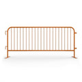 Angry Bull Barricades Metal Interlocking Steel Barricade (8.5 Ft. Heavy Duty, Flat Feet, Orange Powder Coated, Set of 10)