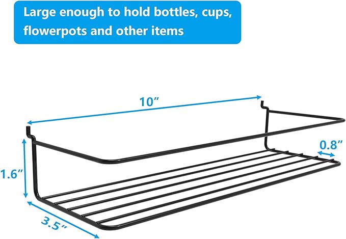 Pegboard Shelves, Peg Board Hooks, Organizer, for Storing A Variety of Tools, 4 Packs, Black