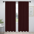 Easy-Going Rod Pocket Blackout Curtains for Bedroom, Room Darkening Window Curtains for Living Room, Thermal Insulated Noise Reduction Solid Window Drapes, 2 Panels(42x84 in, Wine)