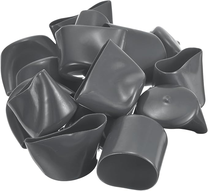 uxcell 20pcs Rubber End Caps 48mm ID Vinyl Round Tube Bolt Cap Cover Thread Protectors Dark Grey