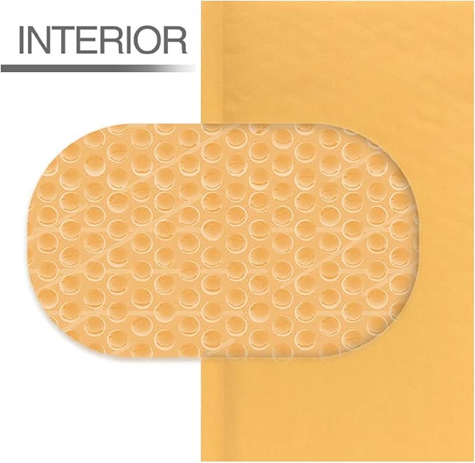 Secure Seal #5 10.5x16 Kraft Bubble Mailers Padded Shipping Envelopes (Pack of 100)