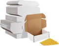 HORLIMER 6x4x2 inches Shipping Boxes Set of 75, White Corrugated Cardboard Box Literature Mailer