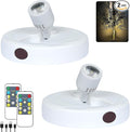 LED Spotlight, Rechargeable Battery Picture Lights, Uplighting Indoor, Spot Light with Remote, Plant Tree & Wall Art Display Dartboard Closet Spotlight-White