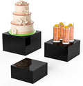 Acrylic Dessert Stand,Buffet Risers, Food Risers, Multi-Purpose Cake Stand for Parties, Weddings, Birthdays, Catering, Jewelry, and Collectibles Acrylic Cube Boxes Display(Black, 6"x7"x8")