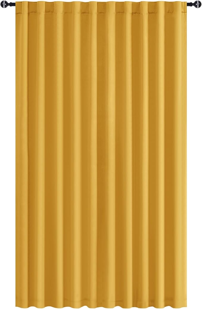 Hiasan Room Divider Curtains Patio Sliding Door Blackout Curtain Privacy Room Thermal Insulated Noise Reduction Panel with Back Tab & Rod Pocket for Bedroom Partition(80 x 84 Inches, Yellow)