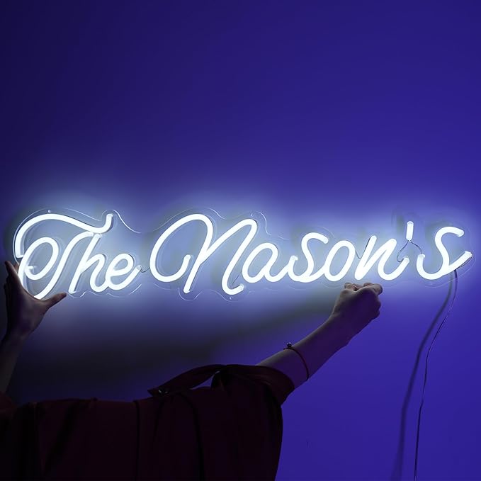 Custom Neon Signs for Wall Décor, Neon Name Sign Personalized for Wedding Birthday Party Event Backdrops, LED Neon Light Signs Customizable for Home Bedroom Shop Bar Salon Decor
