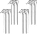 7" Tent Stakes, Heavy Duty Tarp Camping Stakes, Galvanized Metal Pegs for Outdoor Decorations, 20 PCS