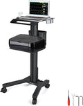 Yescom Mobile Laptop Cart Rolling PC Stand Computer Workstation on Wheels with Handle 220 Lbs Capacity CPU Printer Power Strip Holder for Lap School Office Salon Spa Dental
