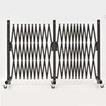 GYMTIME Expandable Metal Barricade, Safety Barrier with Casters, Retractable Garden Fence, Folding Security Temporary Gate for Home Indoor, Upgrade Stainless Steel Edge Posts, Brown, 23 Feet
