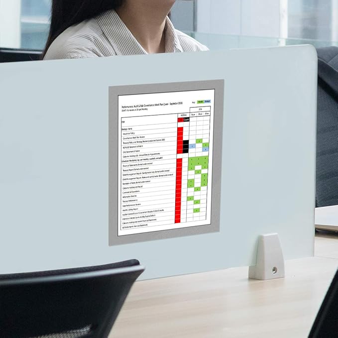 ZHIDIAN Document Sign Holder Pockets with Adhesive Back, Plastic Poster Picture Notice Display Frame for Window/Door/Wall/Cabinet, 8.5 x 11.6 Inches, Silver, 30 Pack
