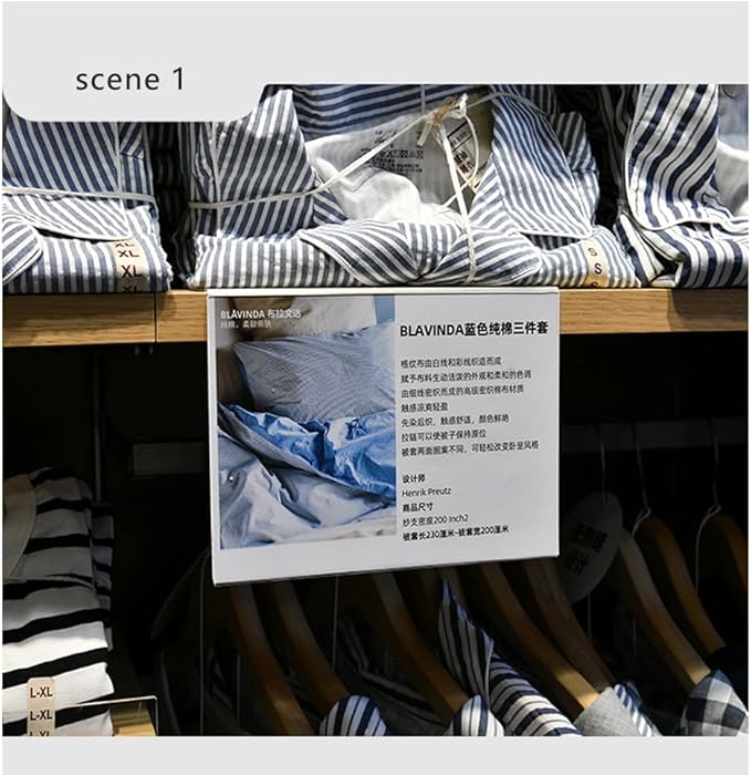 Self Adhesive Label Holder Acrylic Price Tag Displays Sign Holder Clear Table Counter Top Stand 2 Pack (（A4） 297*210mm/11.69*8.27 inches )