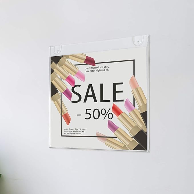 NIUBEE 20-Packs Acrylic Wall Mount Sign Holder 8.5 x 11, Clear Ad Frames for Papers.