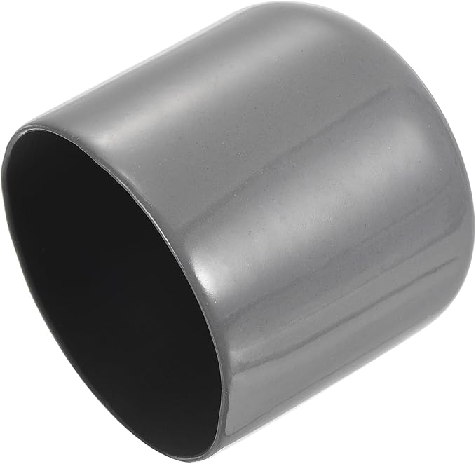 uxcell 4pcs Rubber End Caps 47mm ID Vinyl Round End Cap Cover Screw Thread Protectors Dark Grey, 40mm Height