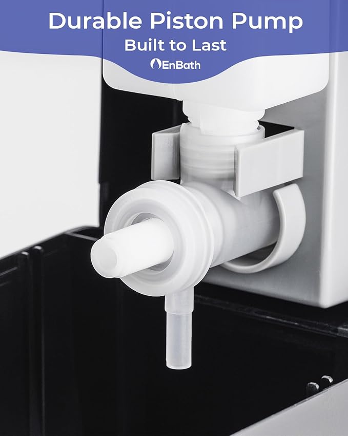 Wall Mounted Soap Dispenser with Large 34 oz. Capacity (2-Pack) - Black Commercial Hand Soap Dispensers or Hand Sanitizer Wall Mount Units That Hold 25 pct More Than Other Brands - ADA Compliant