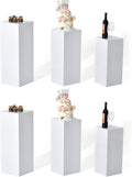 Vincidern 6pcs Square Pedestal Stands for Party, Metal Display Plinth Pillars for Wedding Ceremony Birthday Party Art Decor 31.5*11.8''(2*L), 27.6*11''(2*M), 23.6*10.2''(2*S)