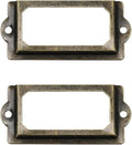 [32 Pack] Antique Bronze Office Library File Drawer Cabinet Card Tag Label Holder Metal Frame 70mm x 33mm