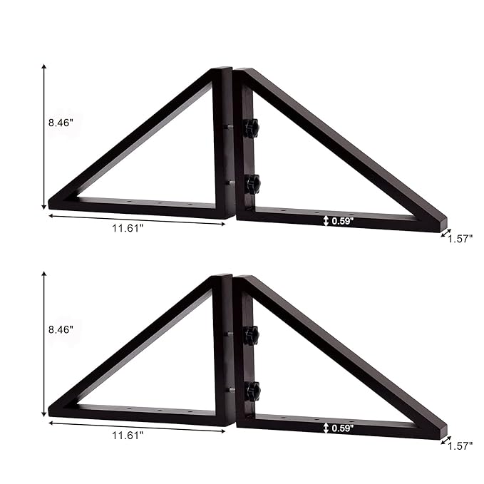 WELLAND Triangle Support Feet Set of 2 for 360 Degree Configurable Gate Collection, Solid Pine Wood, Easy to Install, 2 Pairs of Safety Fence Feet for Freestanding Pet Gates, Espresso (Only Feet)